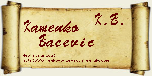 Kamenko Bačević vizit kartica